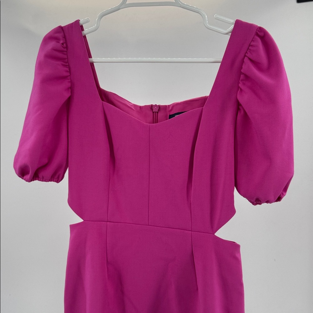 French Connection Fuchsia Puff Sleeve Mini Dress 6 party HOCO wedding event - Picture 7 of 14